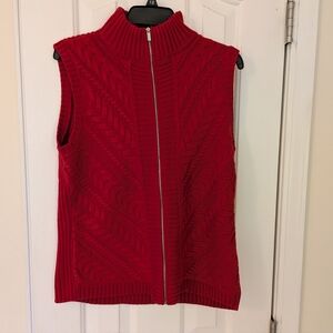 Liz Claiborne red zippered sweater vest size large
